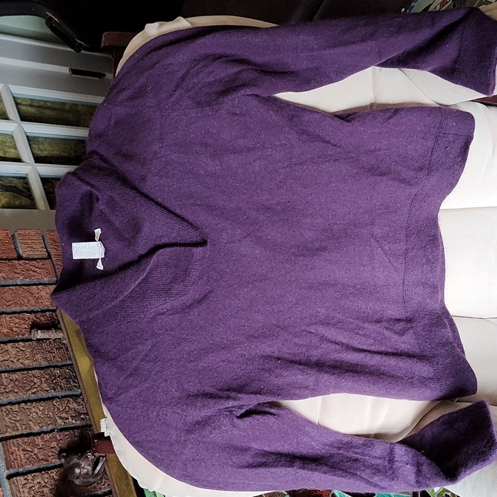 Sarah Spenser Angora and lambswool split neck collared sweater size L - Picture 6 of 8